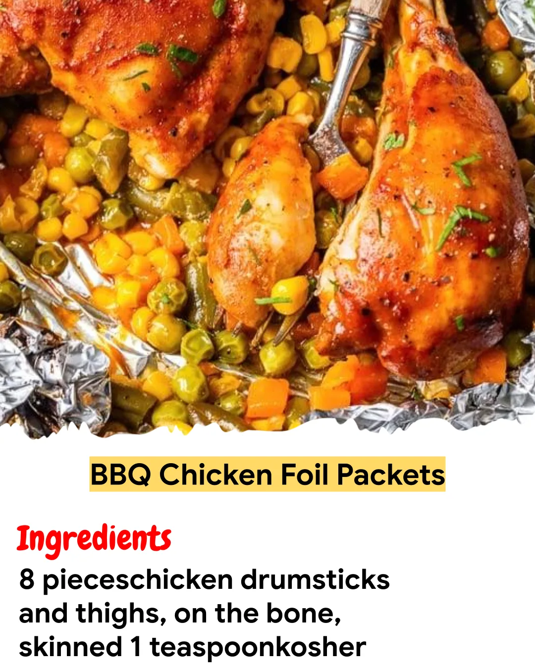 Meal Prep Recipe BBQ Chicken Foil Packets