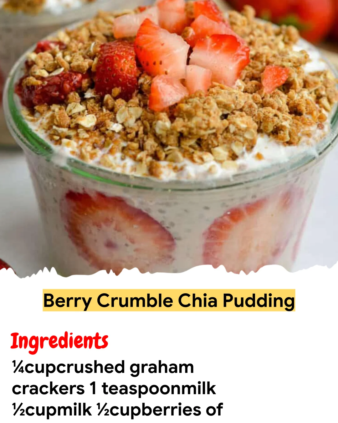 Meal Prep Recipe Berry Crumble Chia Pudding
