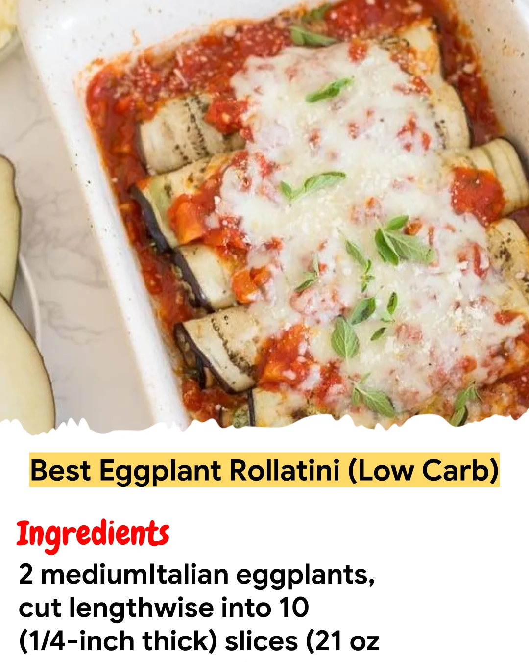 Meal Prep Recipe Best Eggplant Rollatini (Low Carb)