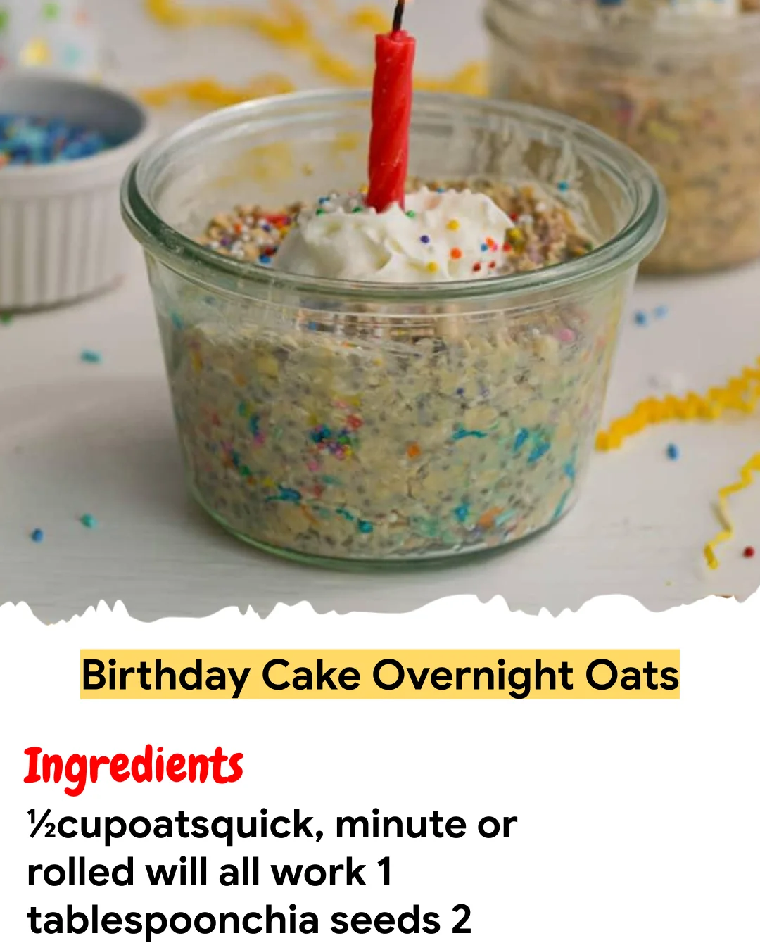 Meal Prep Recipe Birthday Cake Overnight Oats