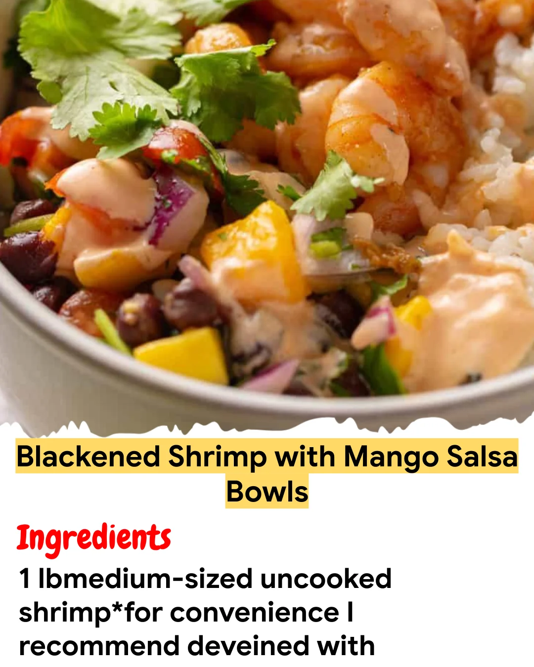 Meal Prep Recipe Blackened Shrimp with Mango Salsa Bowls