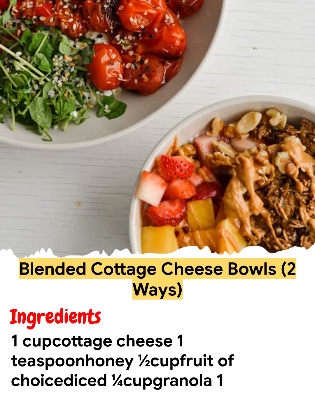 Meal Prep Recipe Blended Cottage Cheese Bowls (2 Ways)