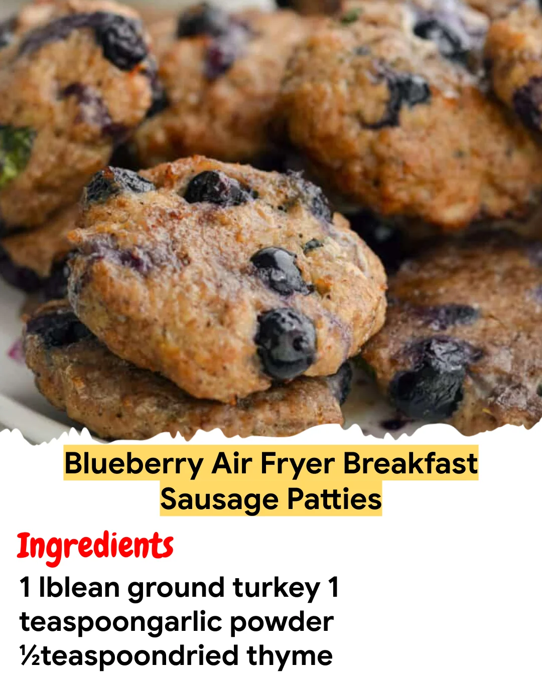 Meal Prep Recipe Blueberry Air Fryer Breakfast Sausage Patties