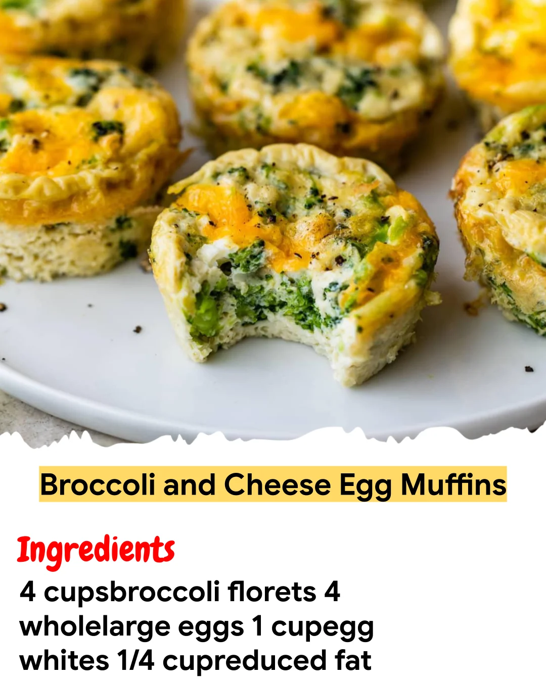 Meal Prep Recipe Broccoli and Cheese Egg Muffins