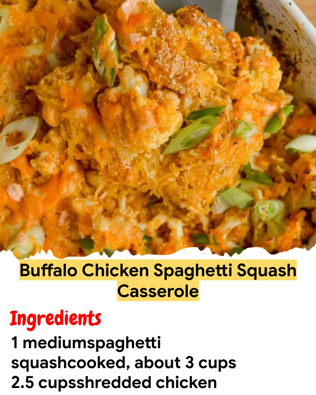 Meal Prep Recipe Buffalo Chicken Spaghetti Squash Casserole