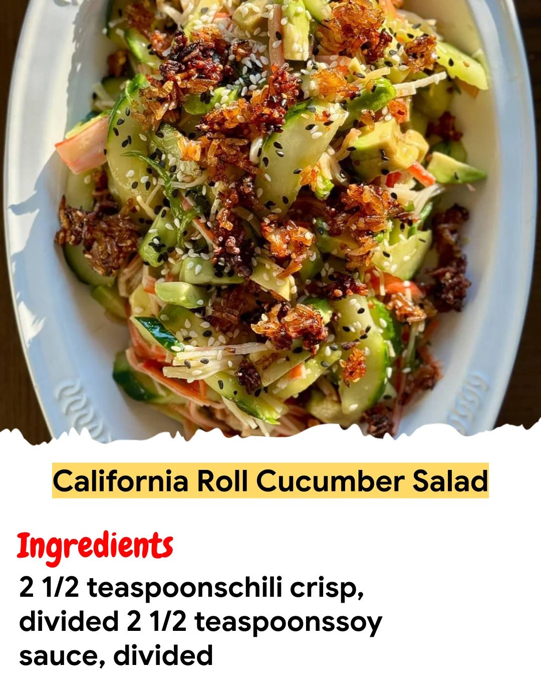 Meal Prep Recipe California Roll Cucumber Salad