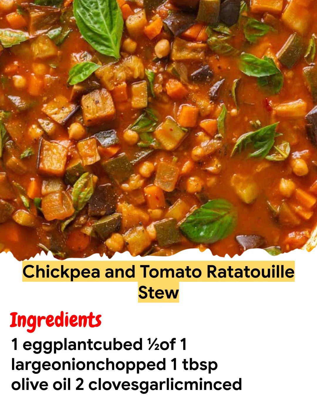 Meal Prep Recipe Chickpea and Tomato Ratatouille Stew