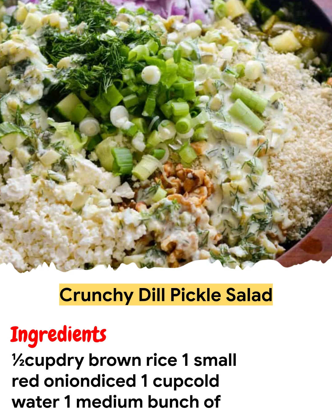 Meal Prep Recipe Crunchy Dill Pickle Salad