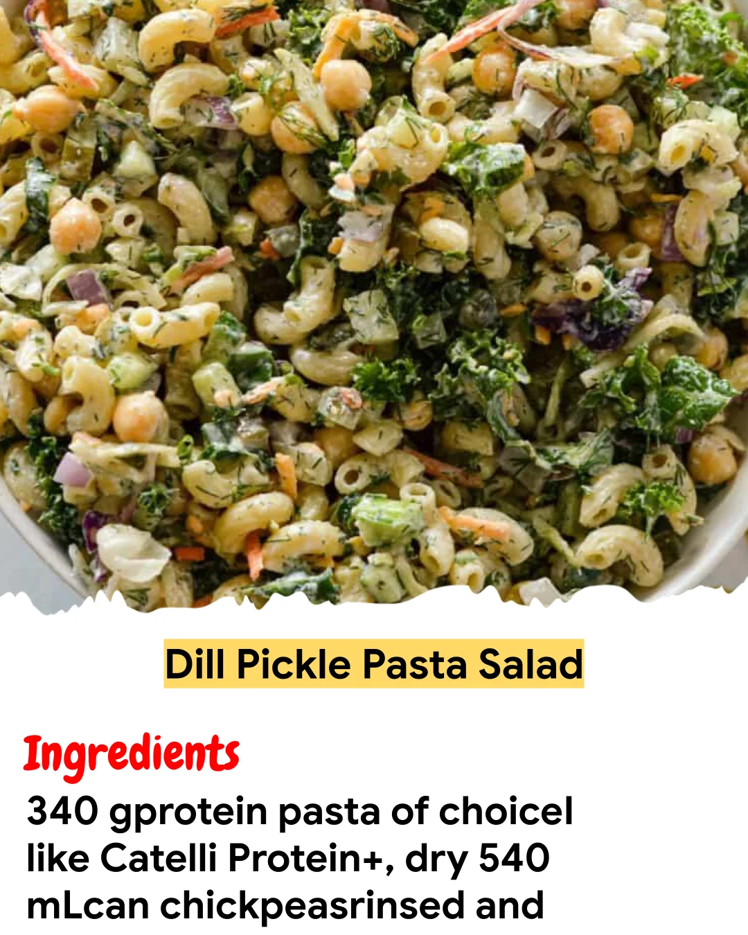 Meal Prep Recipe Dill Pickle Pasta Salad