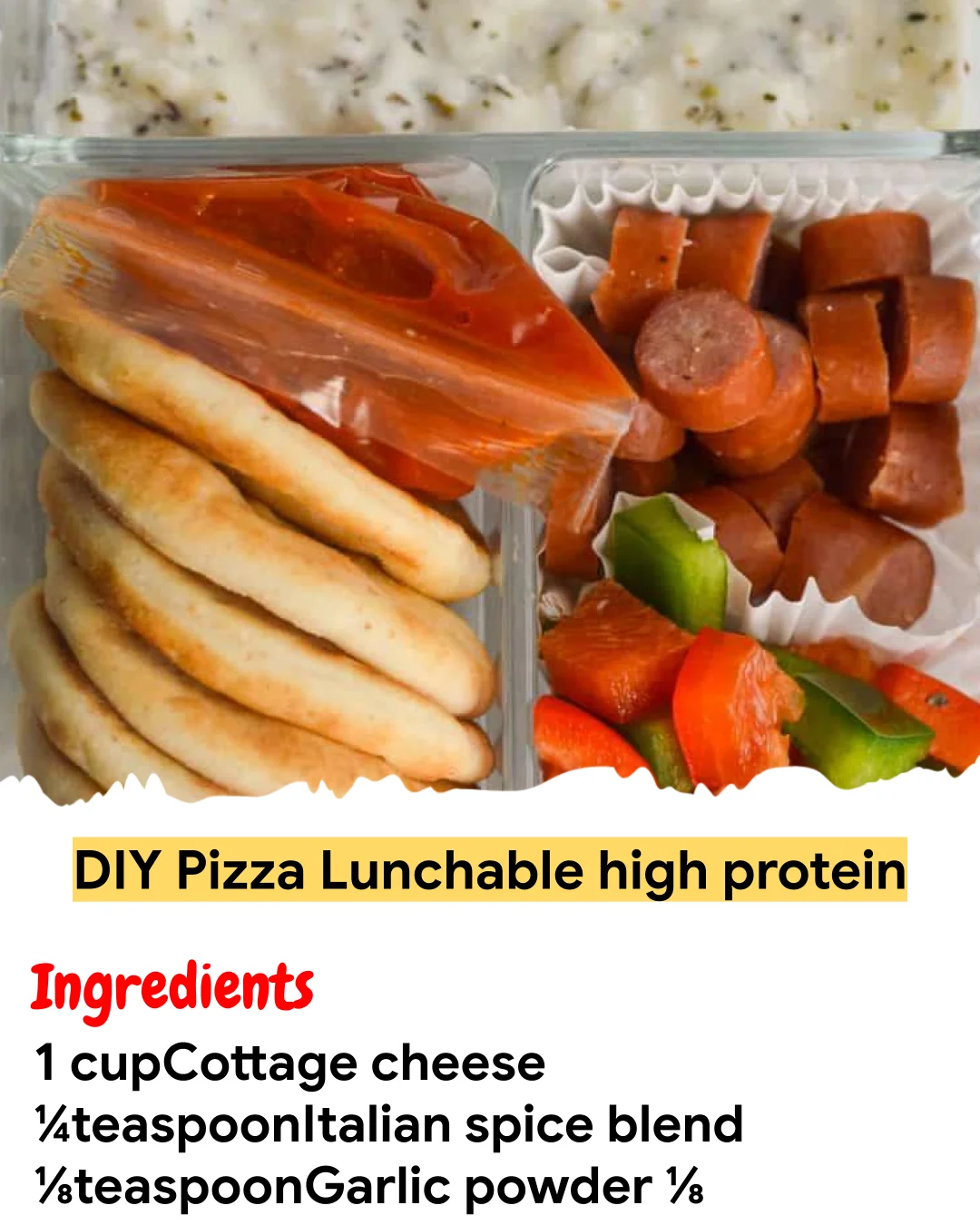 Meal Prep Recipe DIY Pizza Lunchable high protein