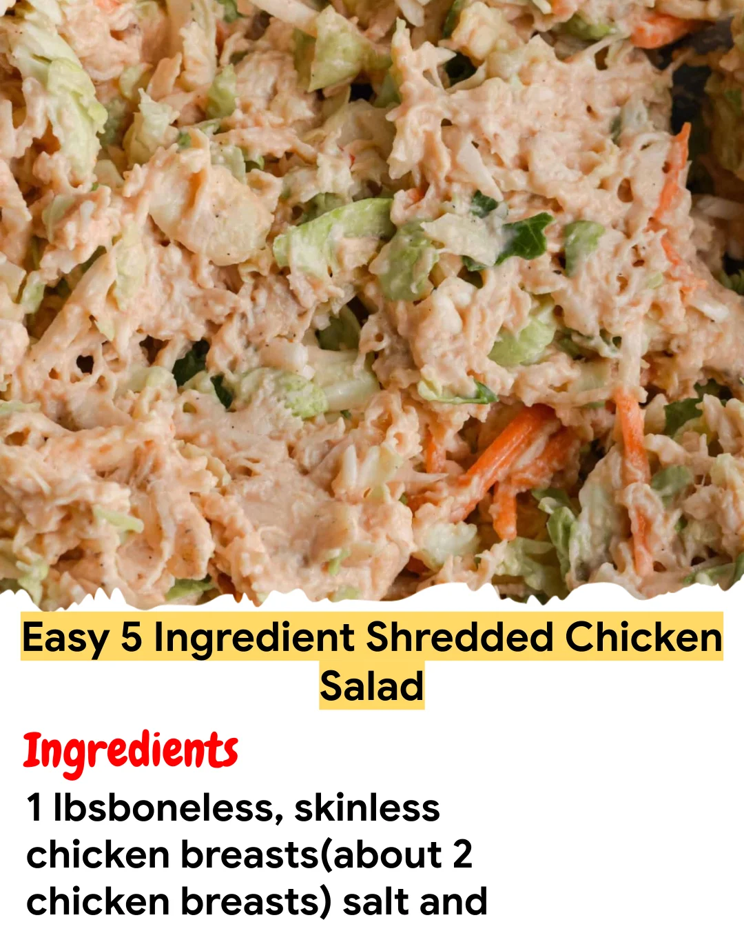 Meal Prep Recipe Easy 5 Ingredient Shredded Chicken Salad