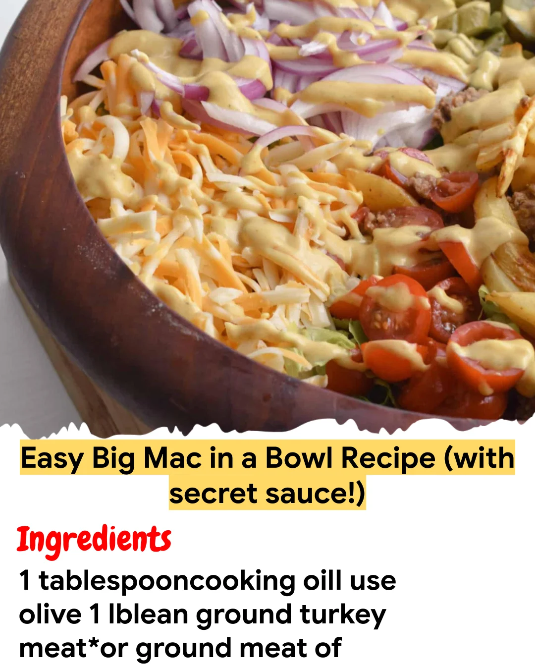 Meal Prep Recipe Easy Big Mac in a Bowl Recipe (with secret sauce!)