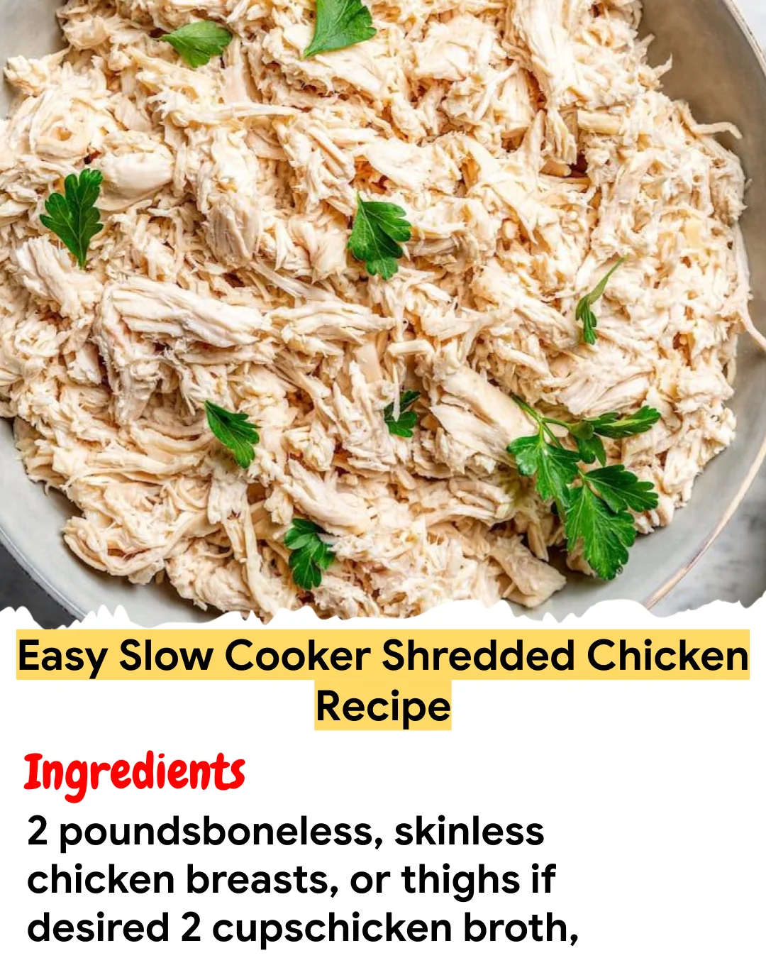 Meal Prep Recipe Easy Slow Cooker Shredded Chicken Recipe