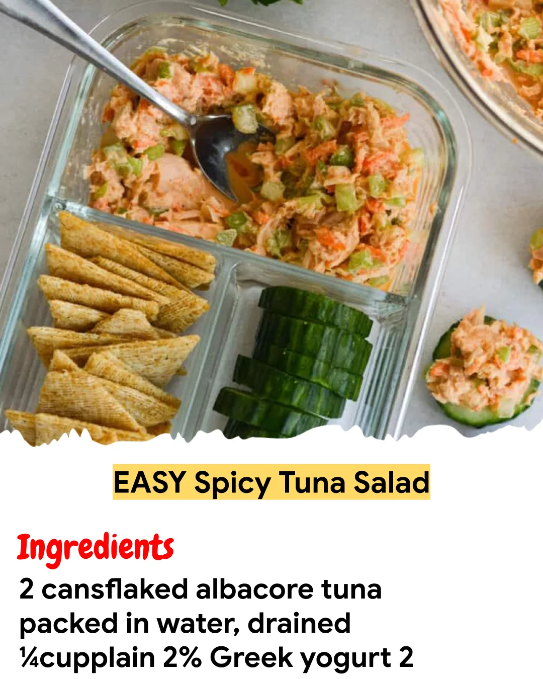 Meal Prep Recipe EASY Spicy Tuna Salad