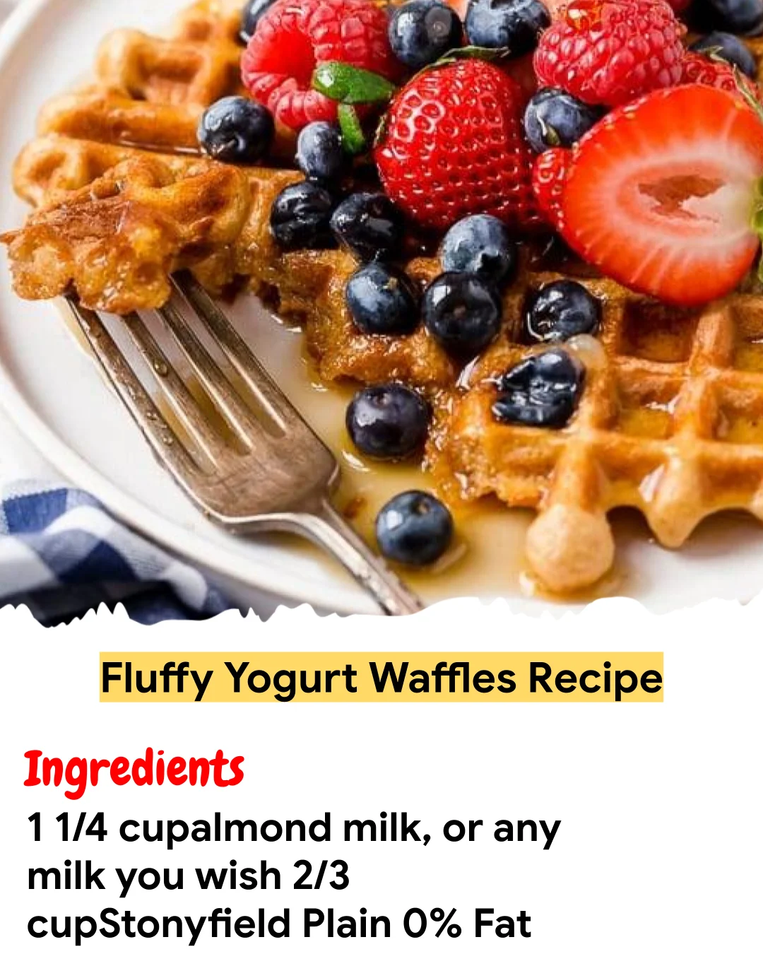 Meal Prep Recipe Fluffy Yogurt Waffles Recipe