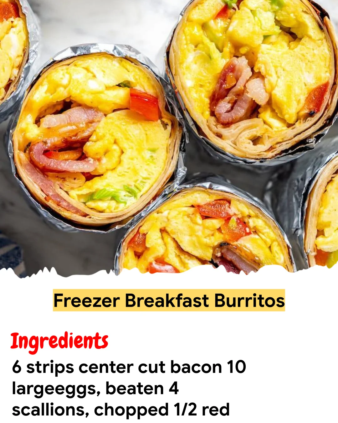 Meal Prep Recipe Freezer Breakfast Burritos