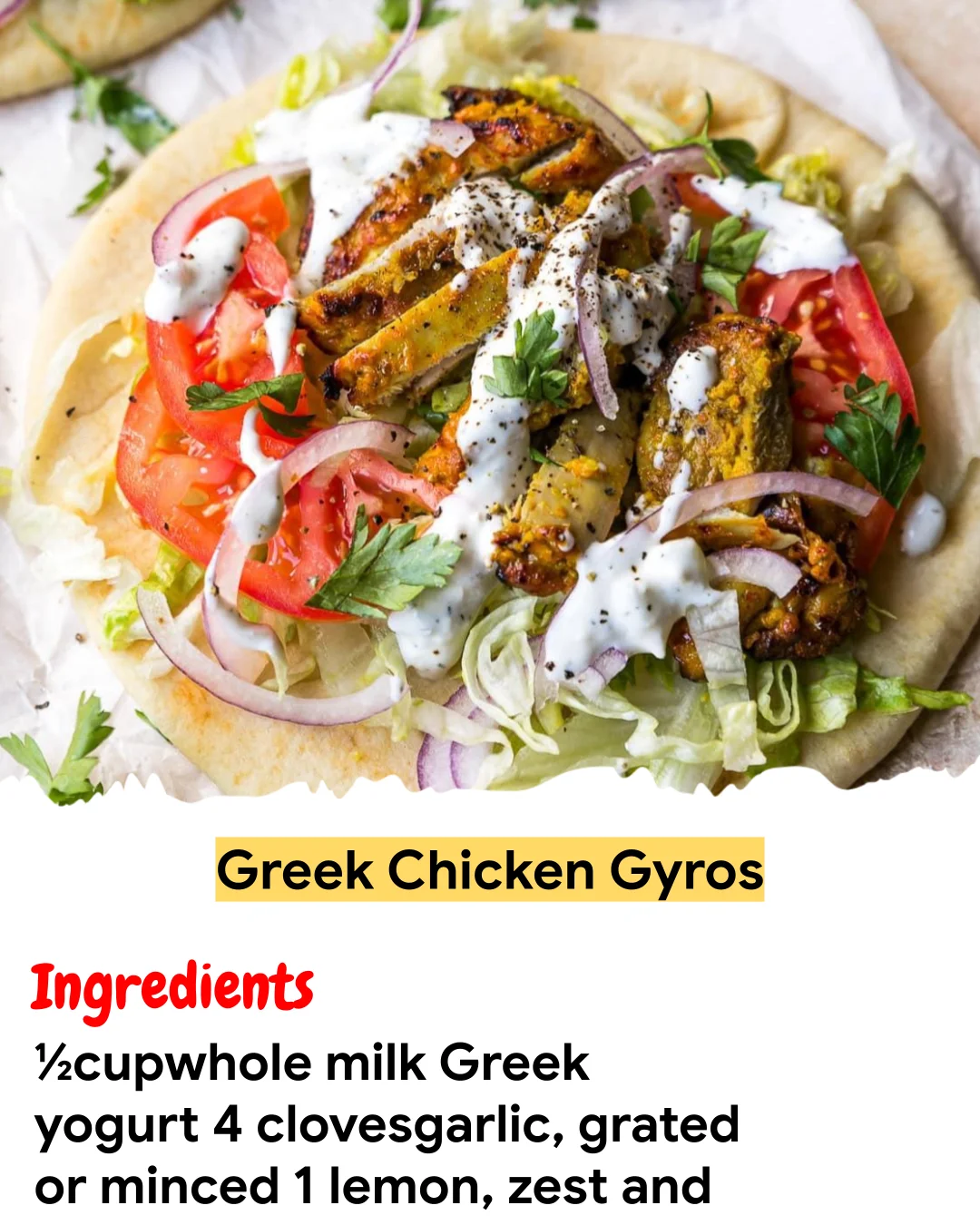 Meal Prep Recipe Greek Chicken Gyros