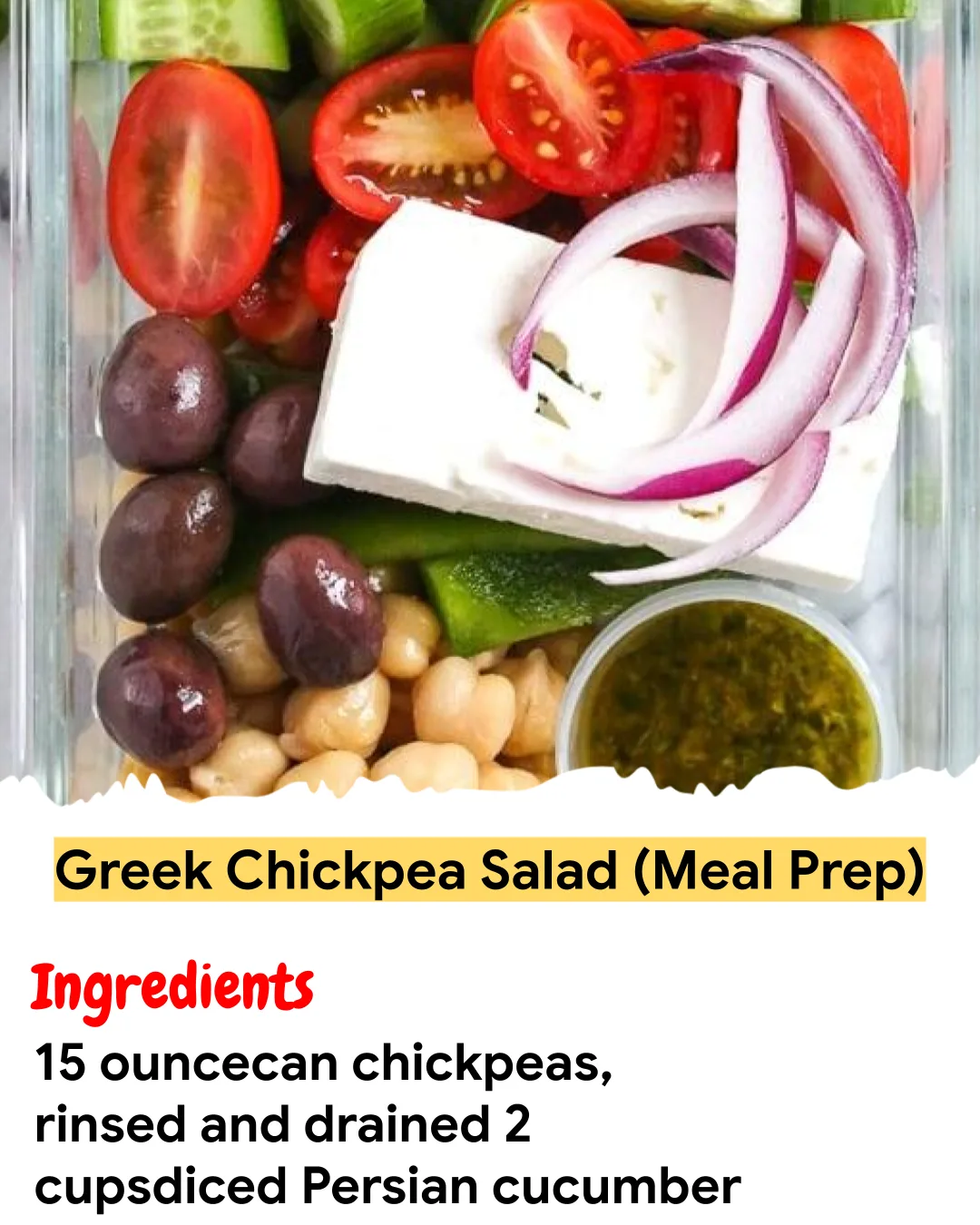 Meal Prep Recipe Greek Chickpea Salad (Meal Prep)