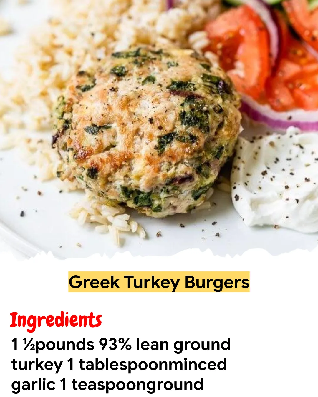 Meal Prep Recipe Greek Turkey Burgers