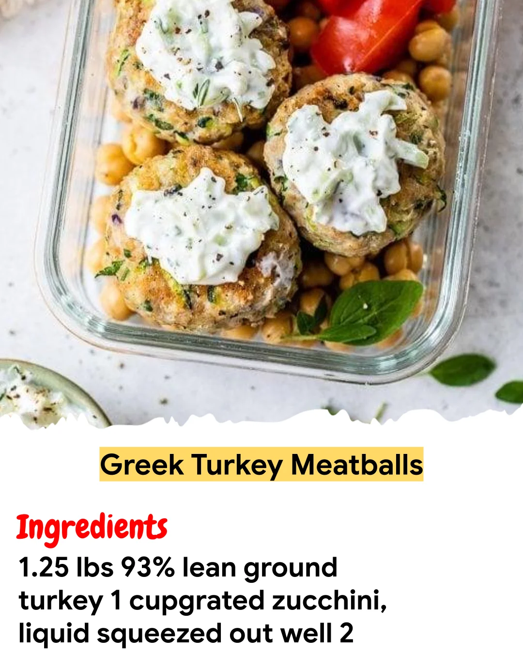 Meal Prep Recipe Greek Turkey Meatballs