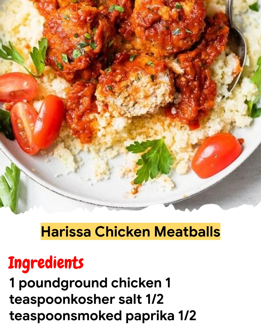 Meal Prep Recipe Harissa Chicken Meatballs