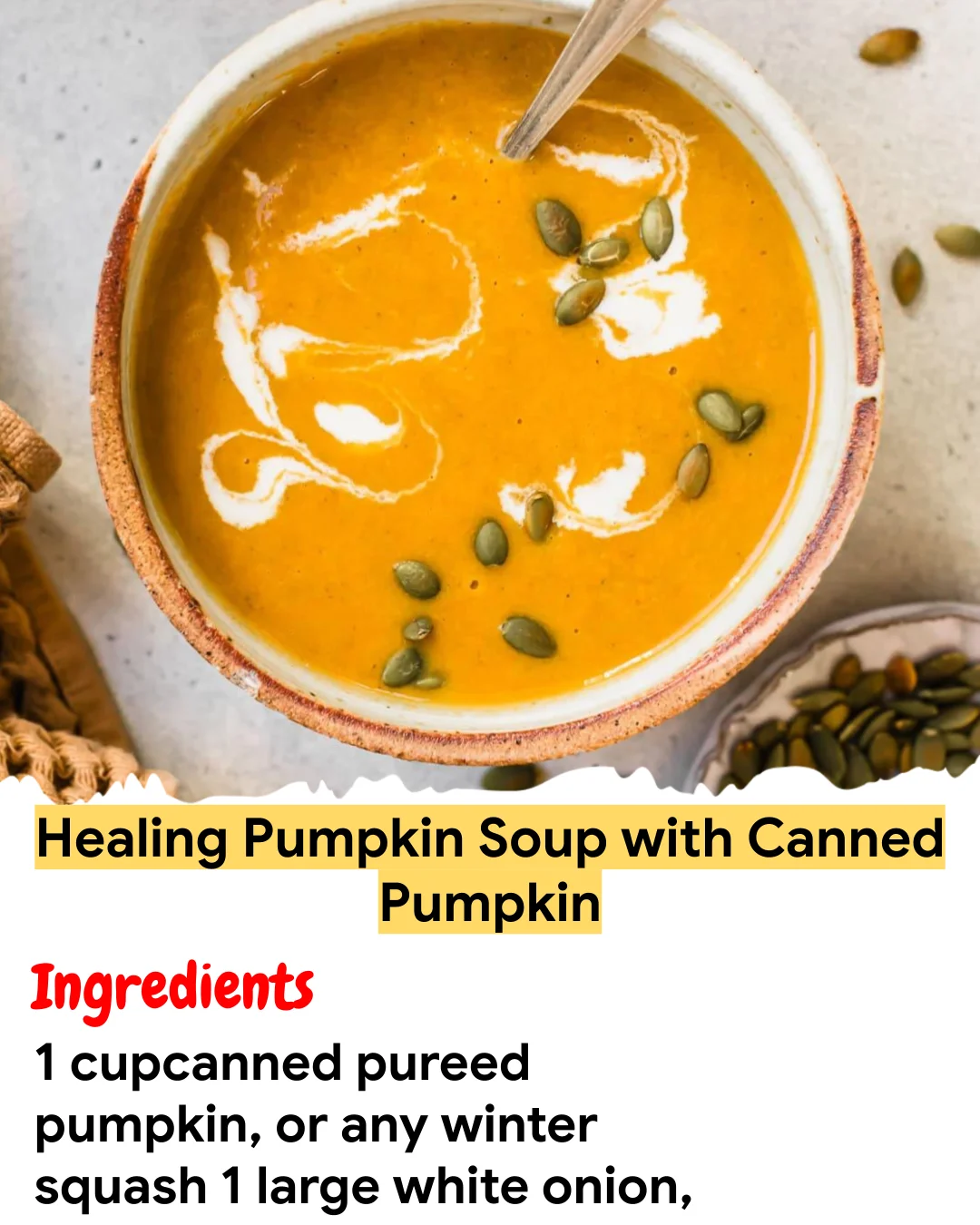 Meal Prep Recipe Healing Pumpkin Soup with Canned Pumpkin