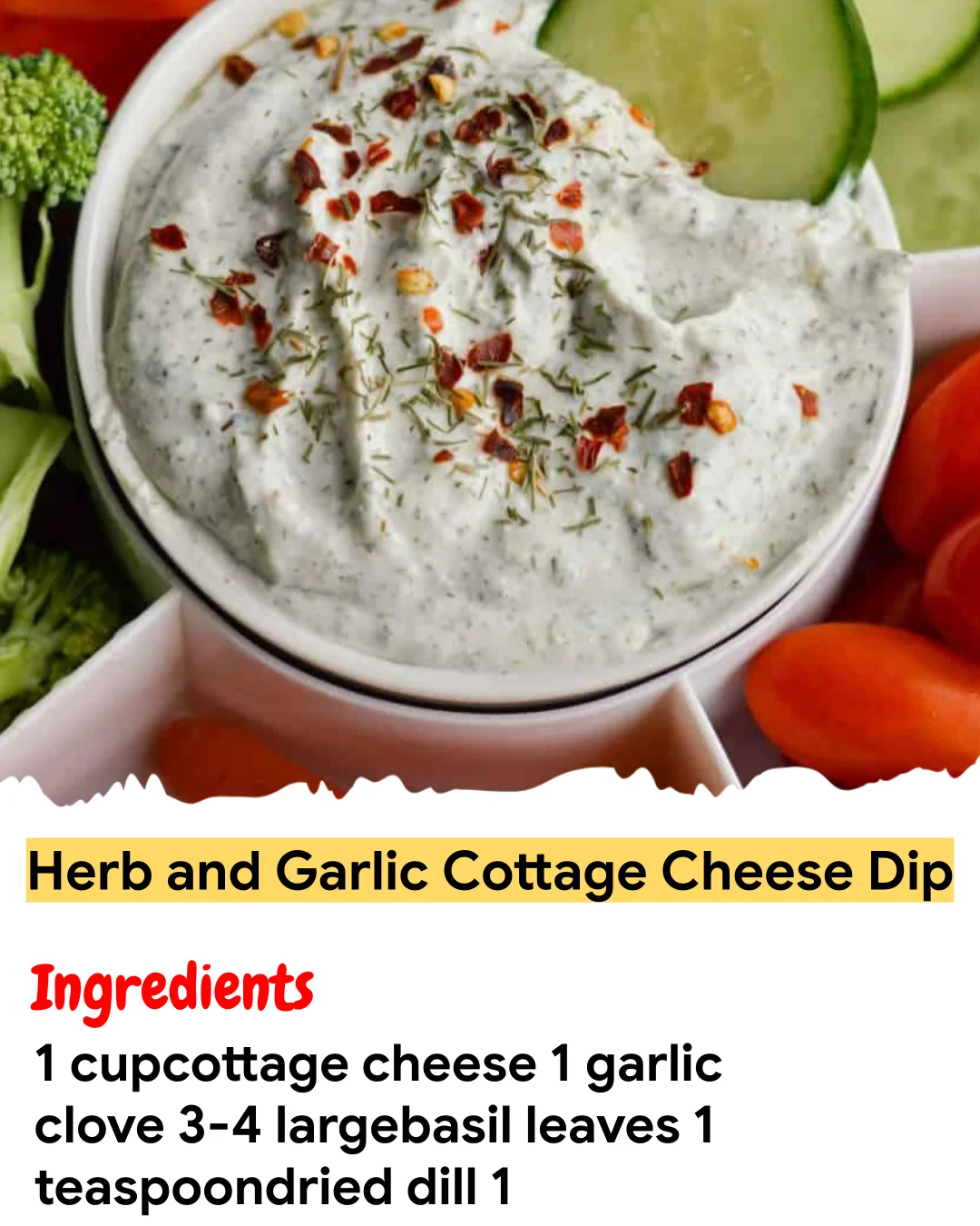 Meal Prep Recipe Herb and Garlic Cottage Cheese Dip