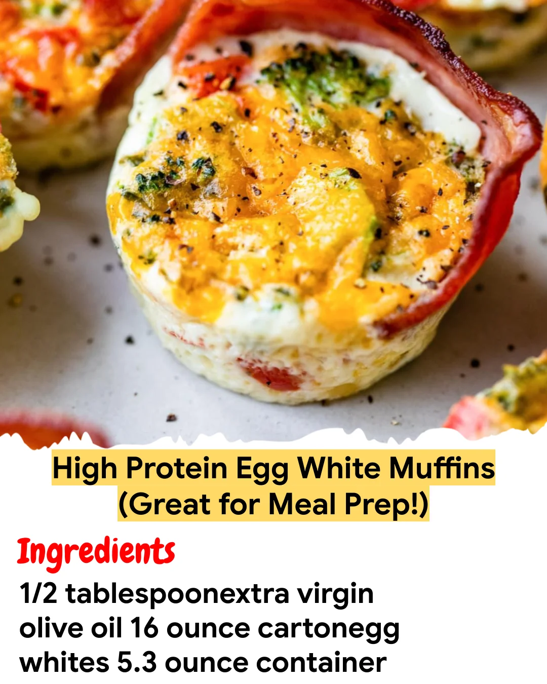 Meal Prep Recipe High Protein Egg White Muffins (Great for Meal Prep!)