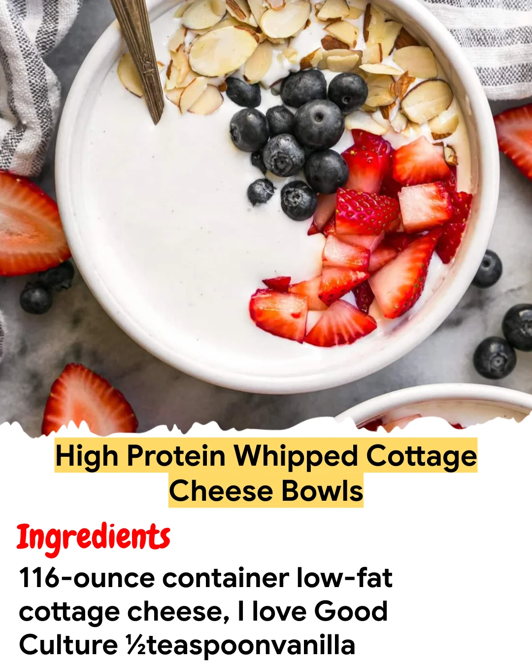 Meal Prep Recipe High Protein Whipped Cottage Cheese Bowls