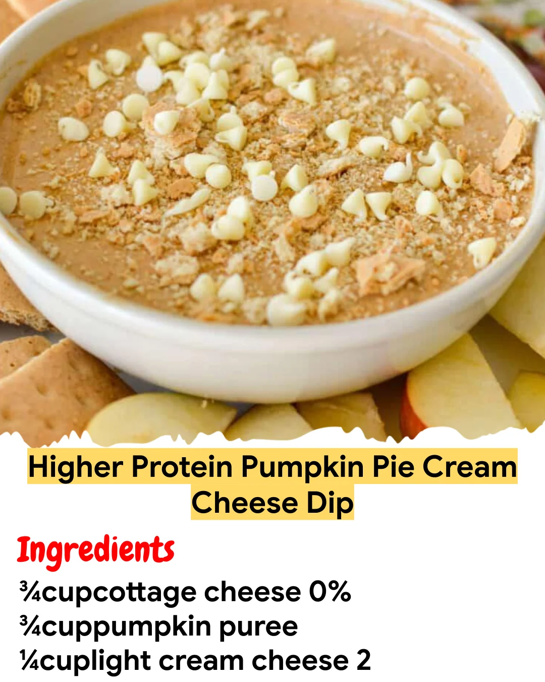 Meal Prep Recipe Higher Protein Pumpkin Pie Cream Cheese Dip