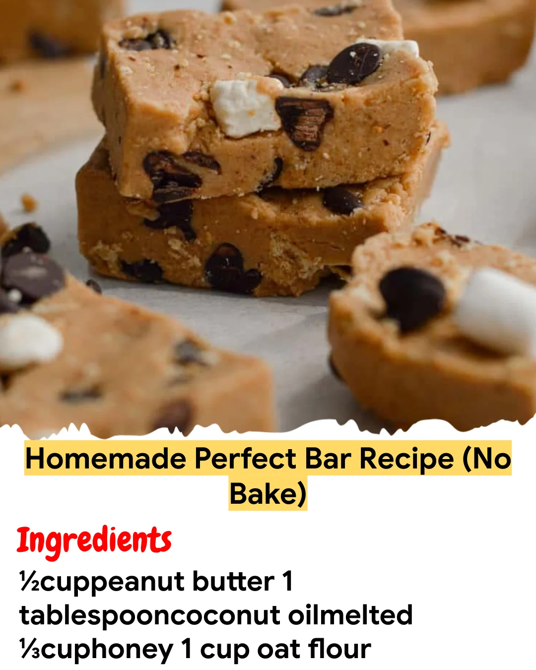 Meal Prep Recipe Homemade Perfect Bar Recipe (No Bake)