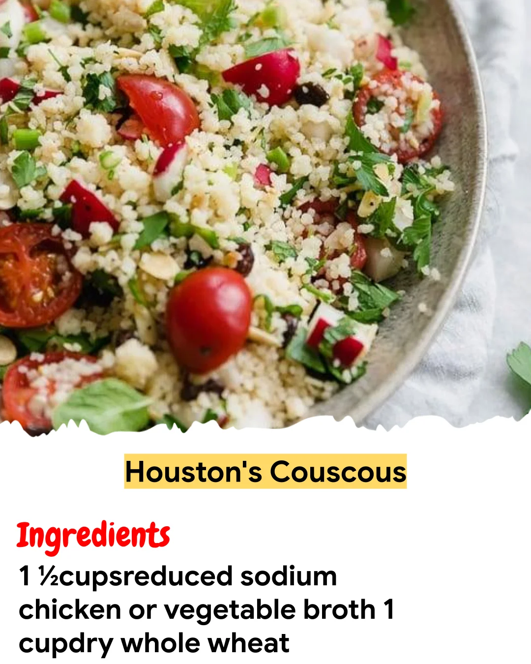 Meal Prep Recipe Houston’s Couscous