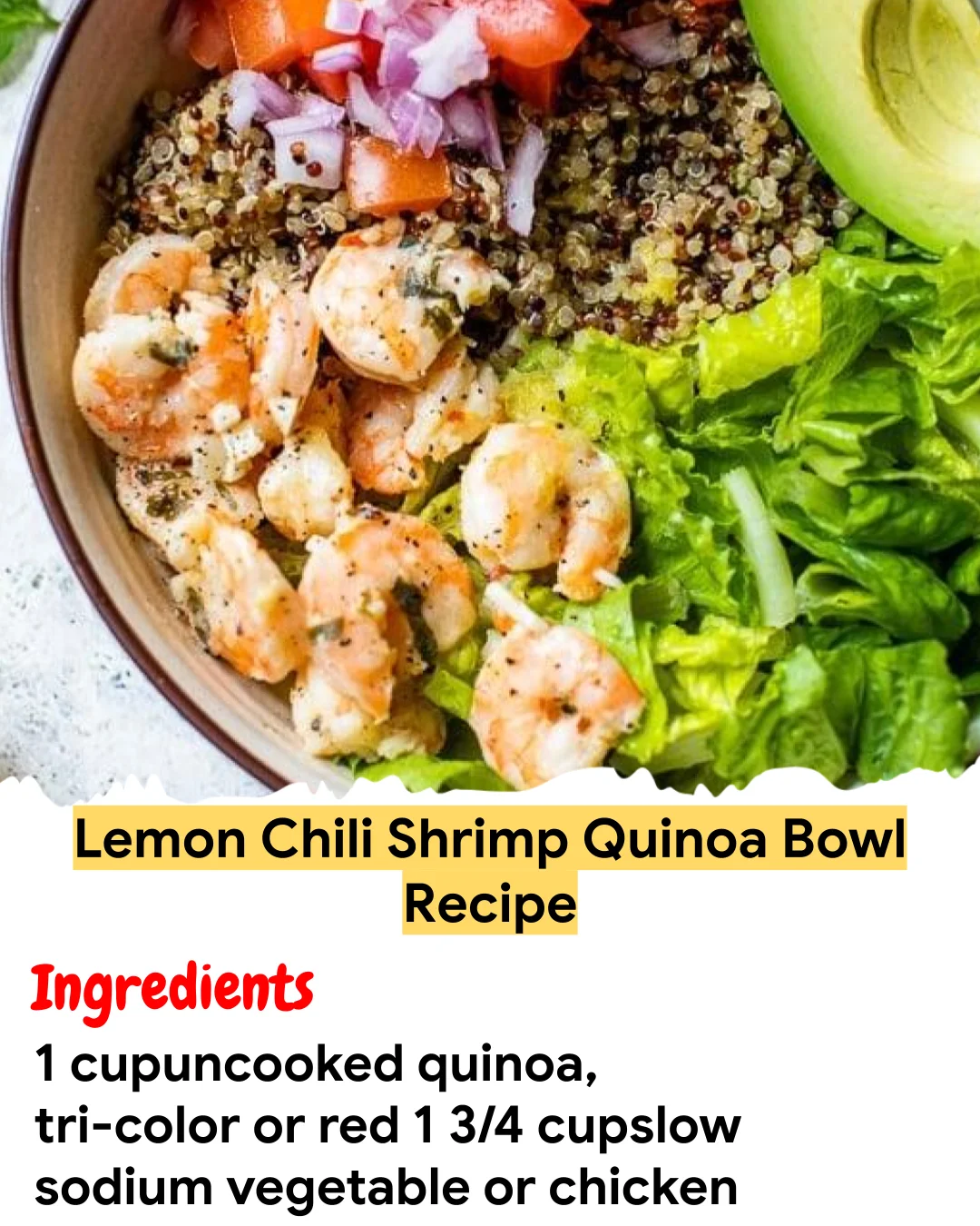 Meal Prep Recipe Lemon Chili Shrimp Quinoa Bowl Recipe