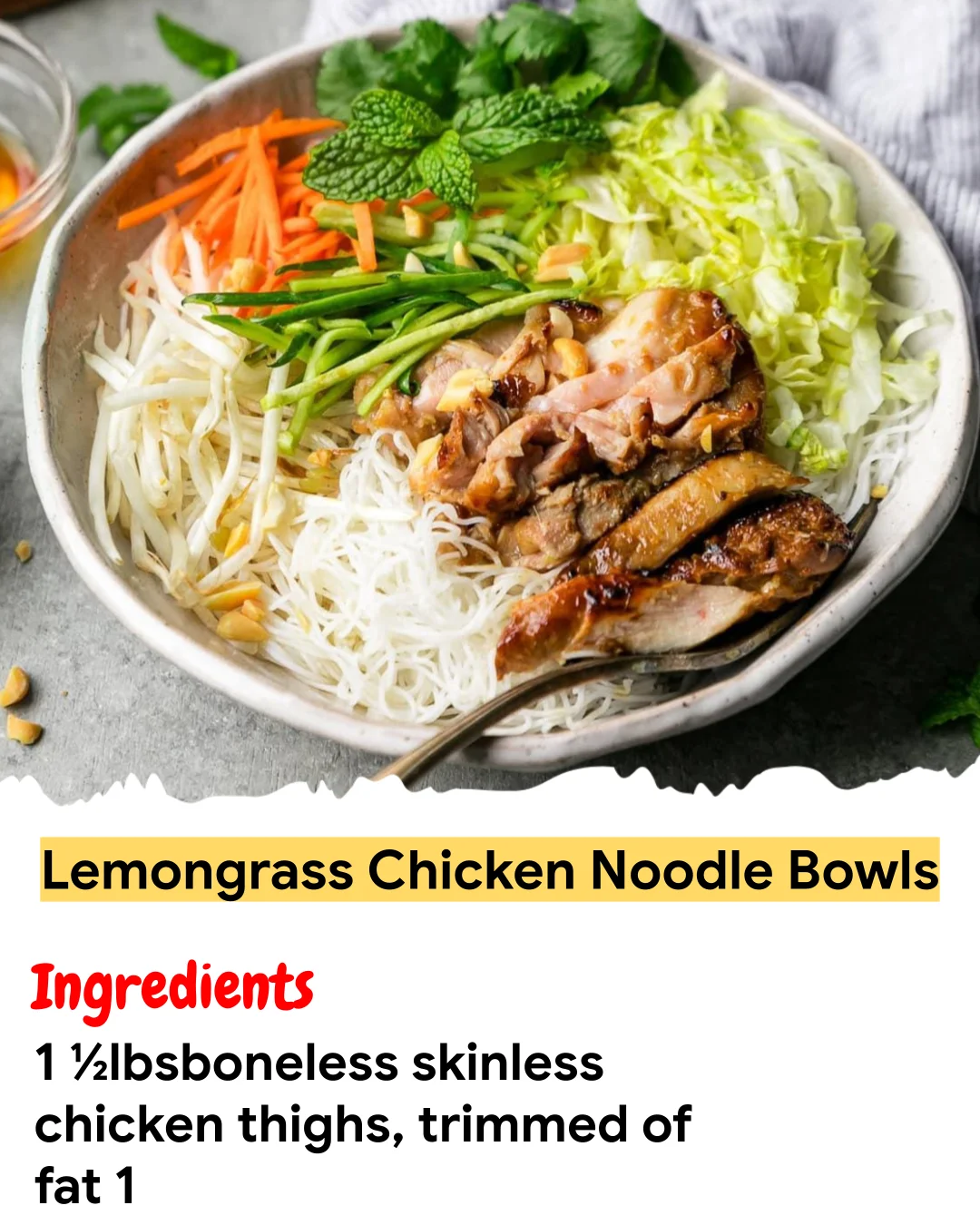 Meal Prep Recipe Lemongrass Chicken Noodle Bowls