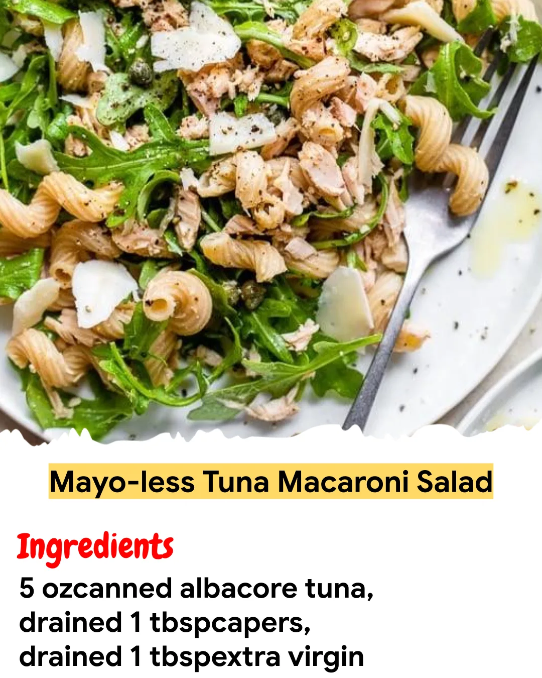 Meal Prep Recipe Mayo-less Tuna Macaroni Salad