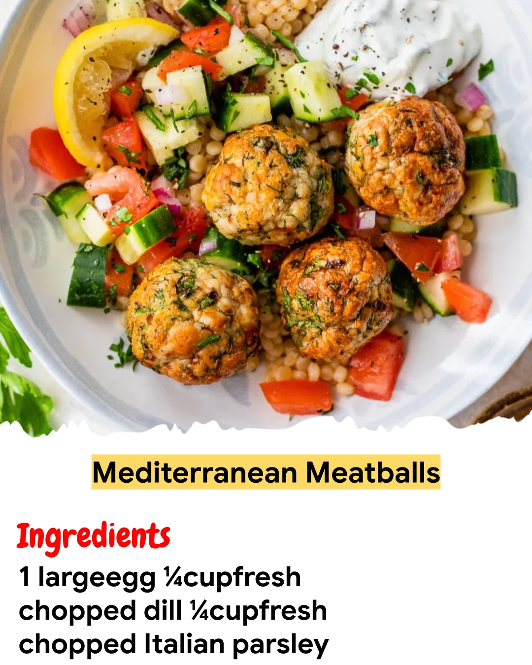 Meal Prep Recipe Mediterranean Meatballs