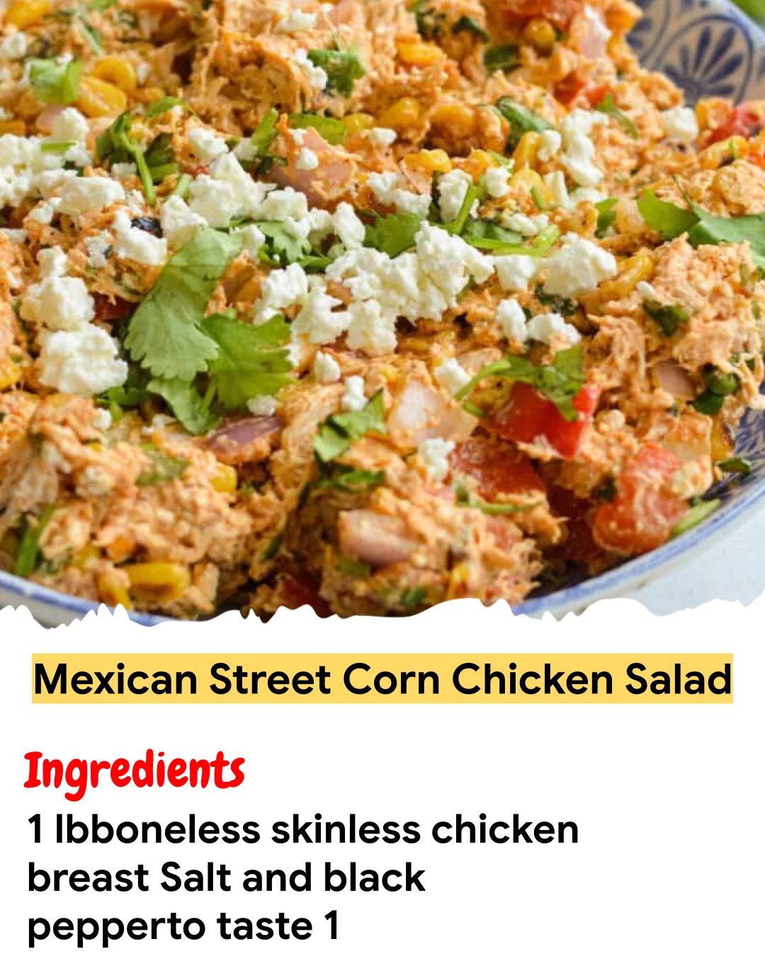 Meal Prep Recipe Mexican Street Corn Chicken Salad