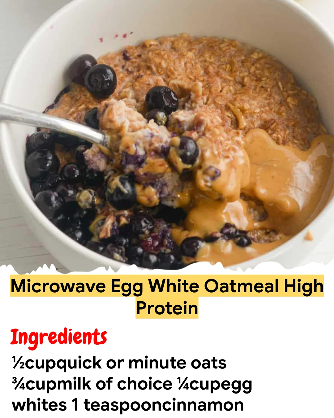 Meal Prep Recipe Microwave Egg White Oatmeal High Protein