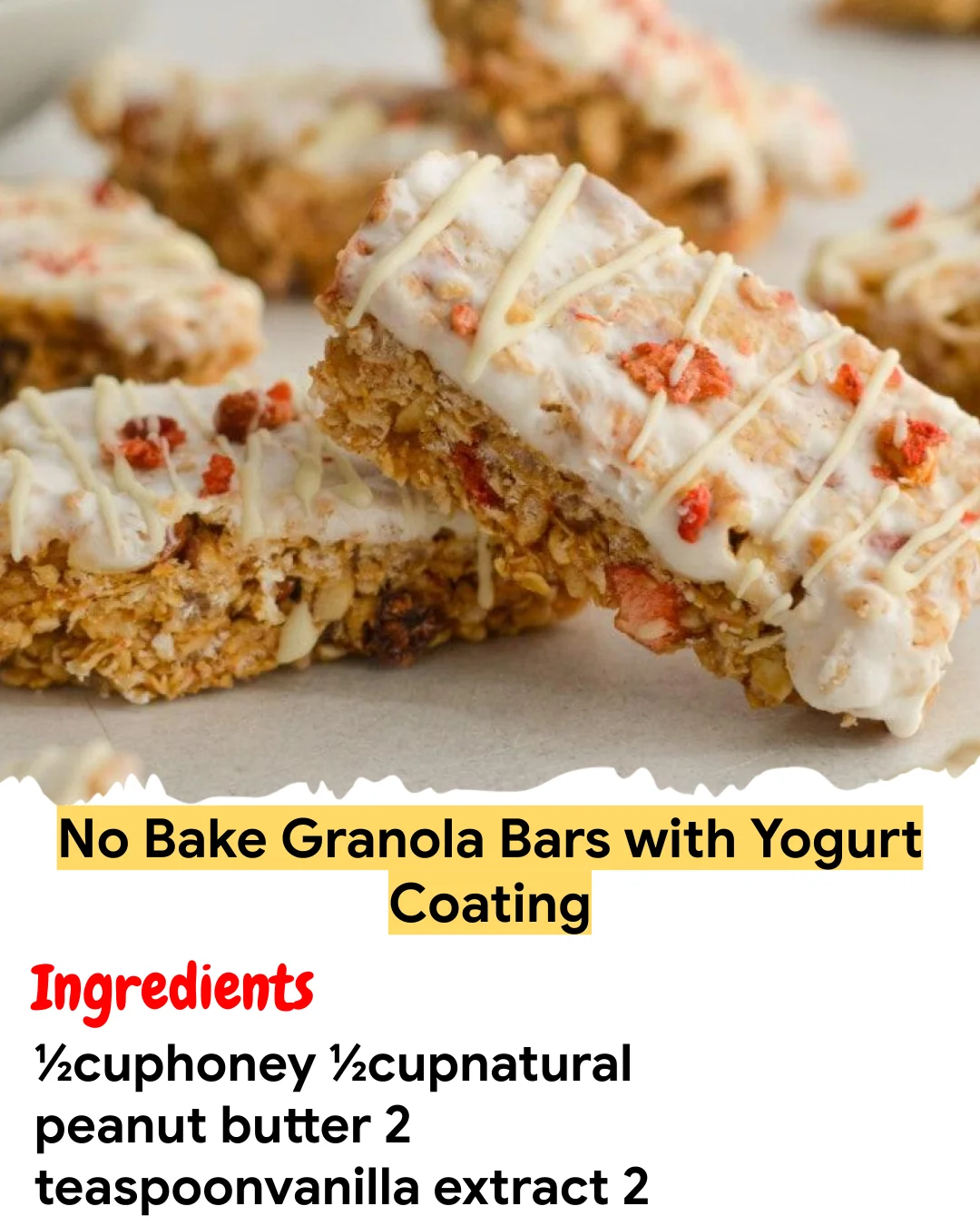Meal Prep Recipe No Bake Granola Bars with Yogurt Coating