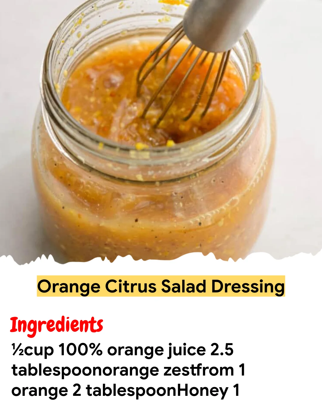 Meal Prep Recipe Orange Citrus Salad Dressing