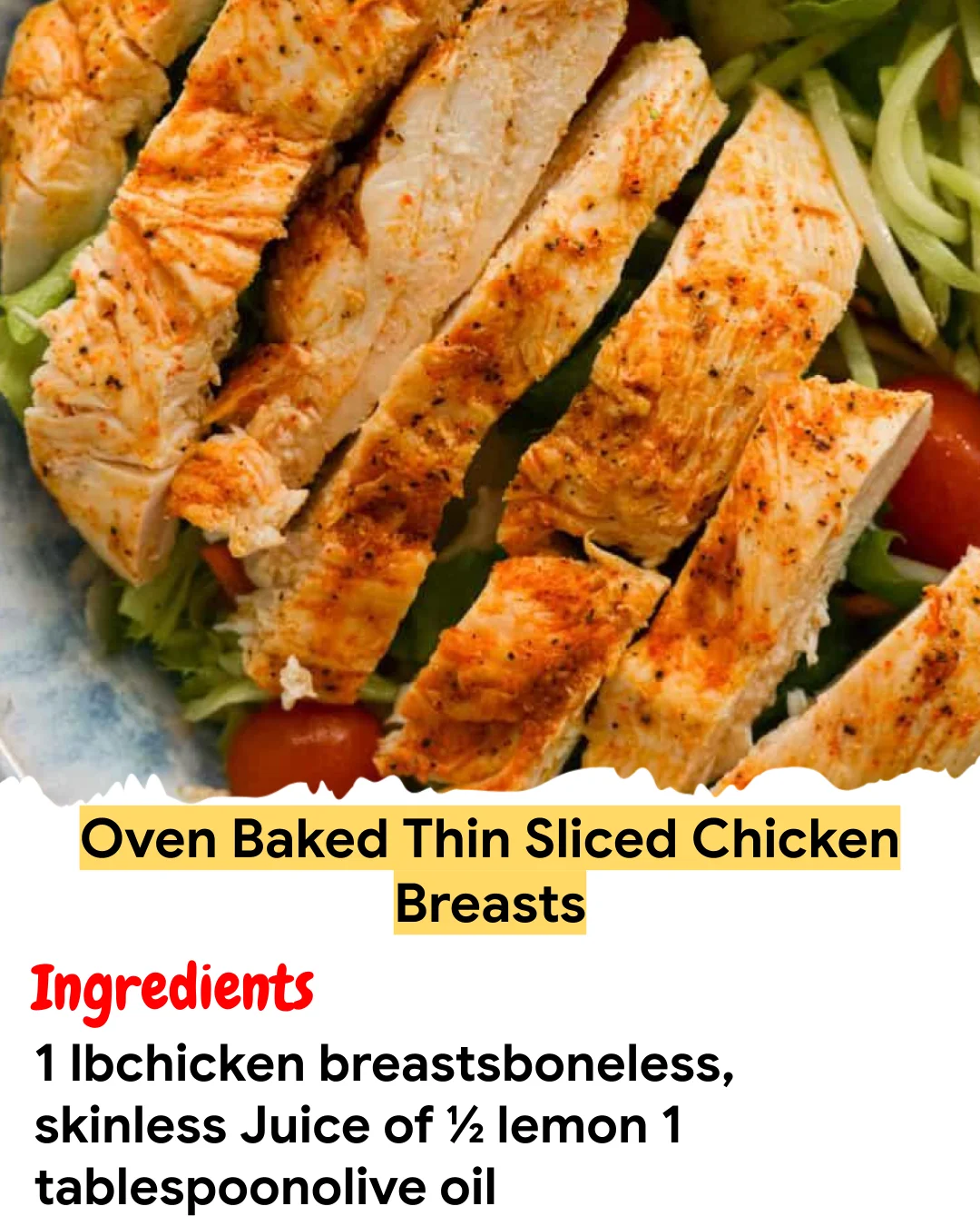 Meal Prep Recipe Oven Baked Thin Sliced Chicken Breasts