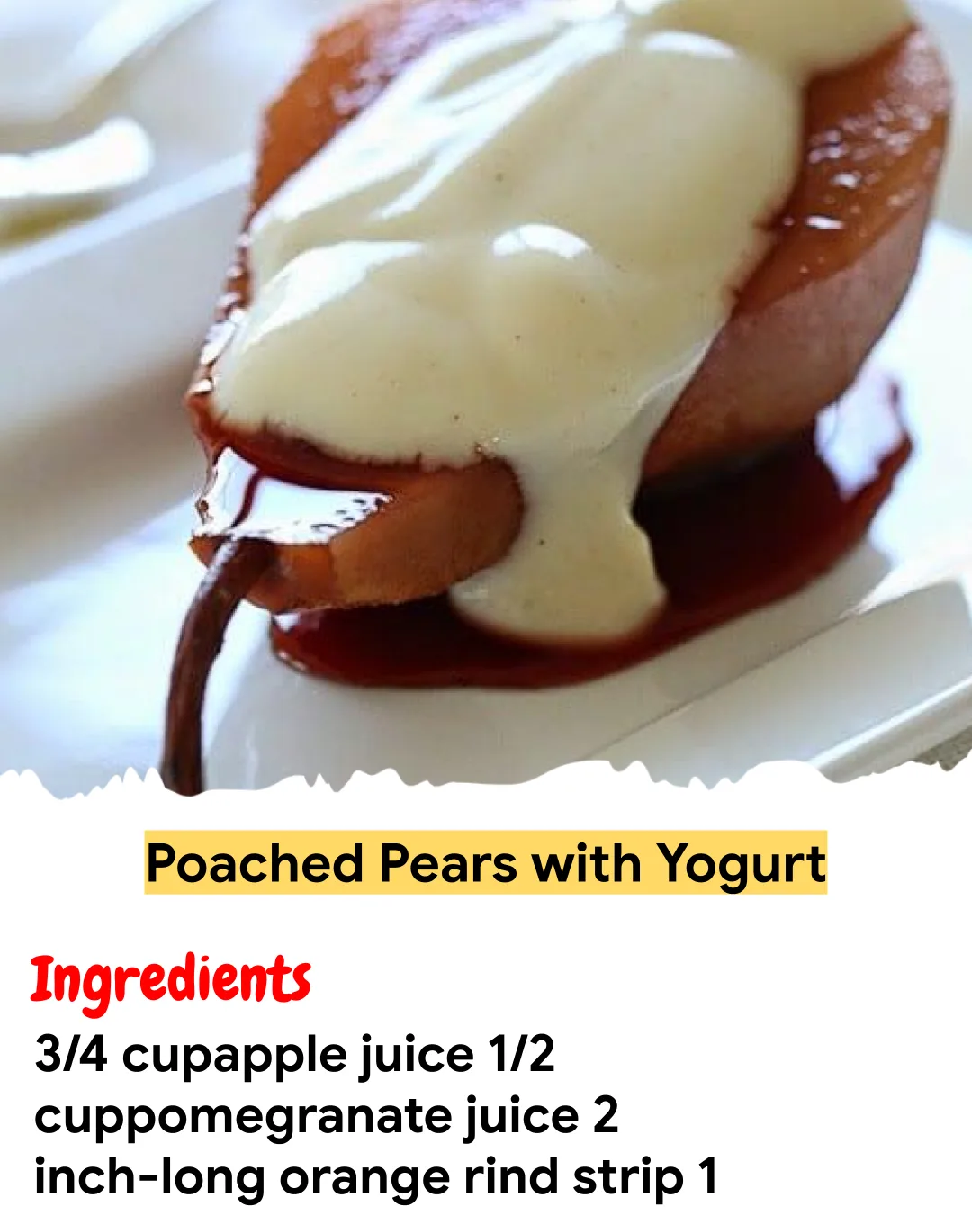 Meal Prep Recipe Poached Pears with Yogurt