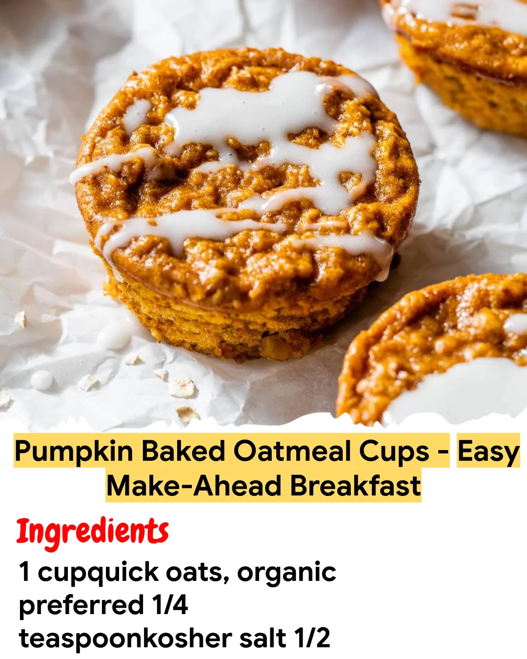 Meal Prep Recipe Pumpkin Baked Oatmeal Cups – Easy Make-Ahead Breakfast