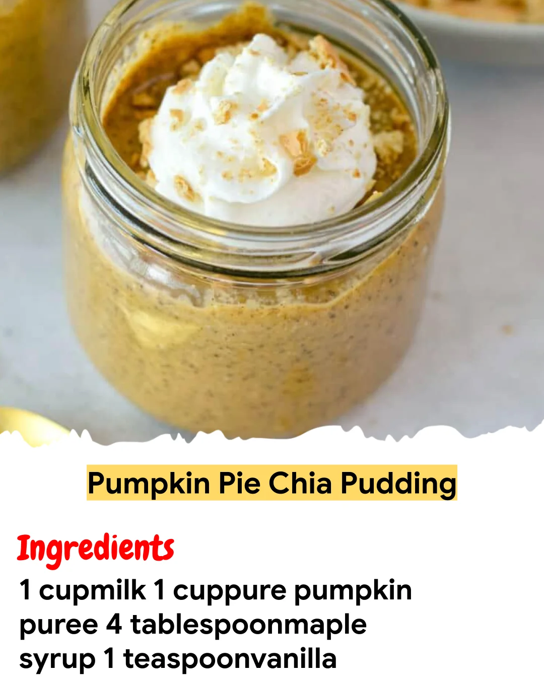 Meal Prep Recipe Pumpkin Pie Chia Pudding