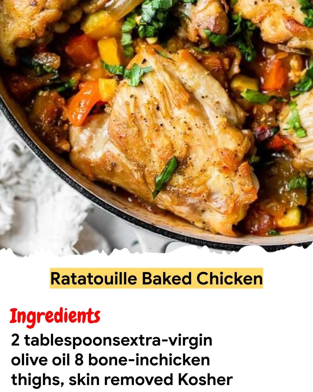 Meal Prep Recipe Ratatouille Baked Chicken