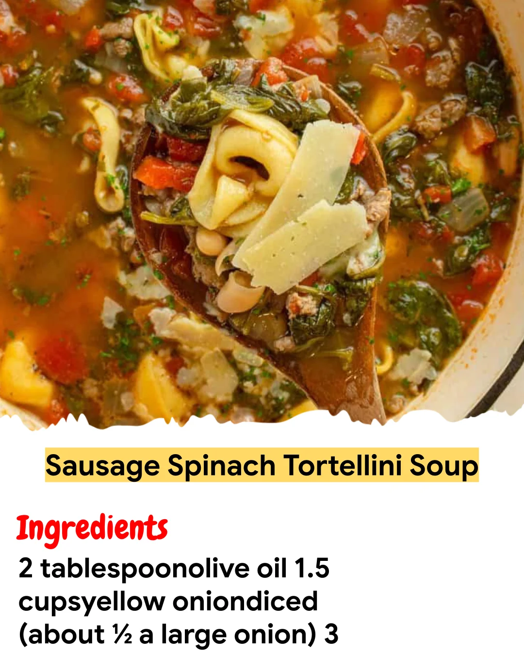 Meal Prep Recipe Sausage Spinach Tortellini Soup