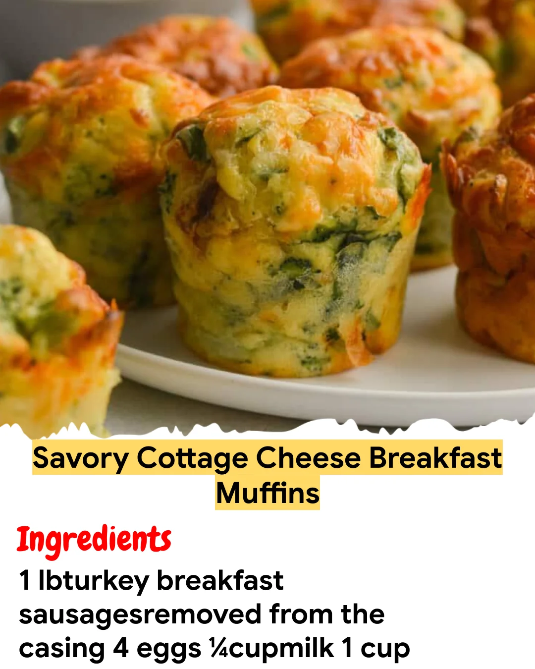 Meal Prep Recipe Savory Cottage Cheese Breakfast Muffins