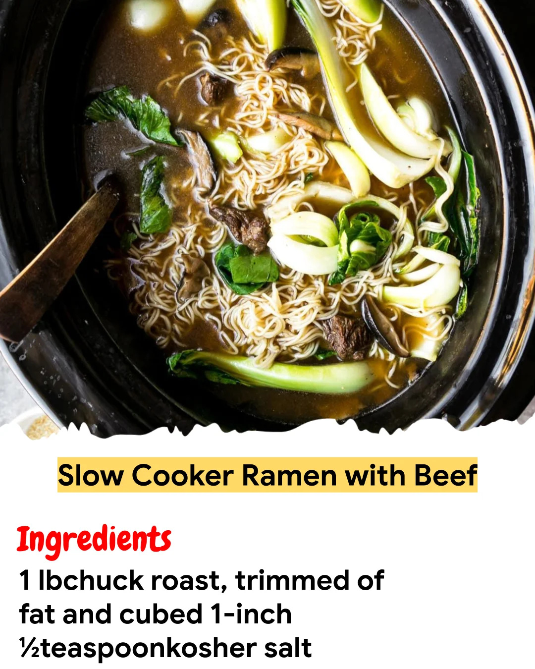 Meal Prep Recipe Slow Cooker Ramen with Beef