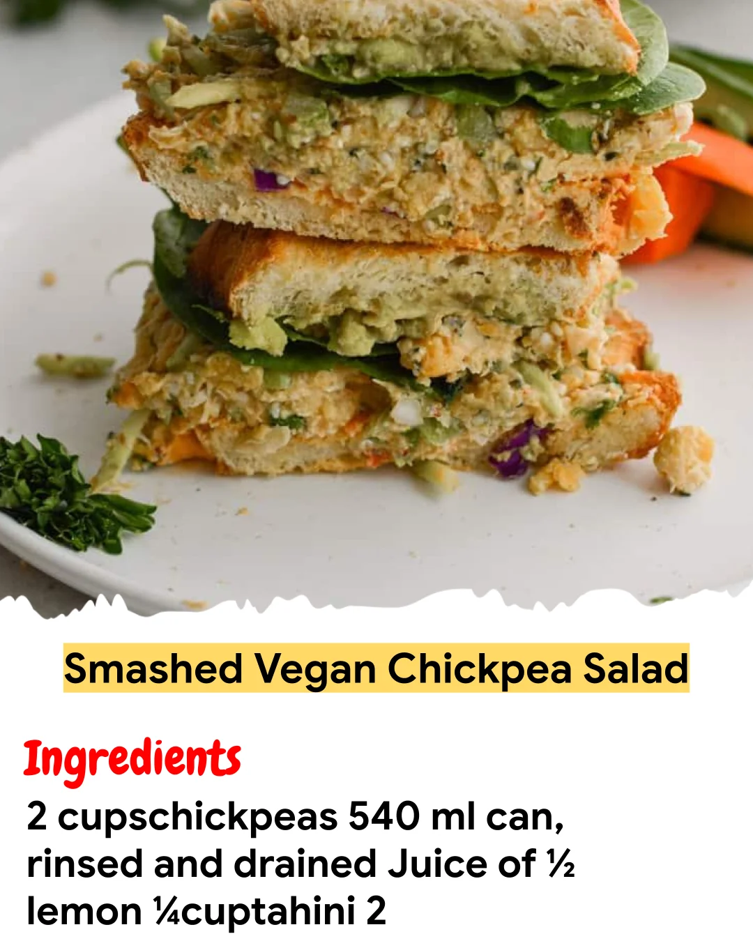 Meal Prep Recipe Smashed Vegan Chickpea Salad