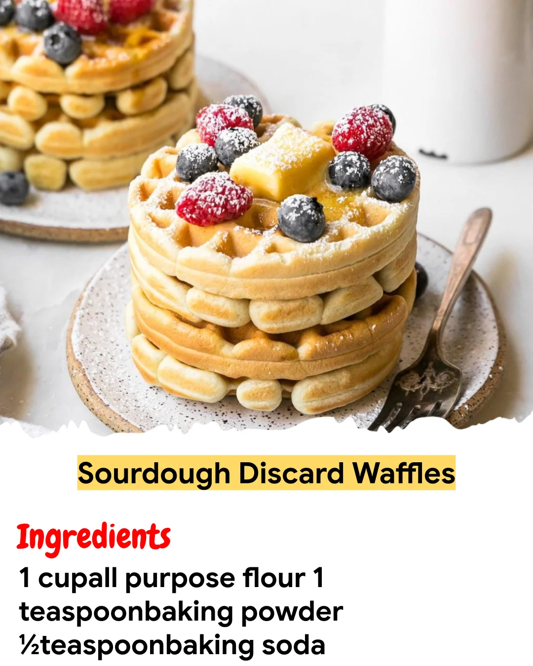 Meal Prep Recipe Sourdough Discard Waffles